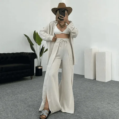 Ensemble Over size en Lin raffine été 2024