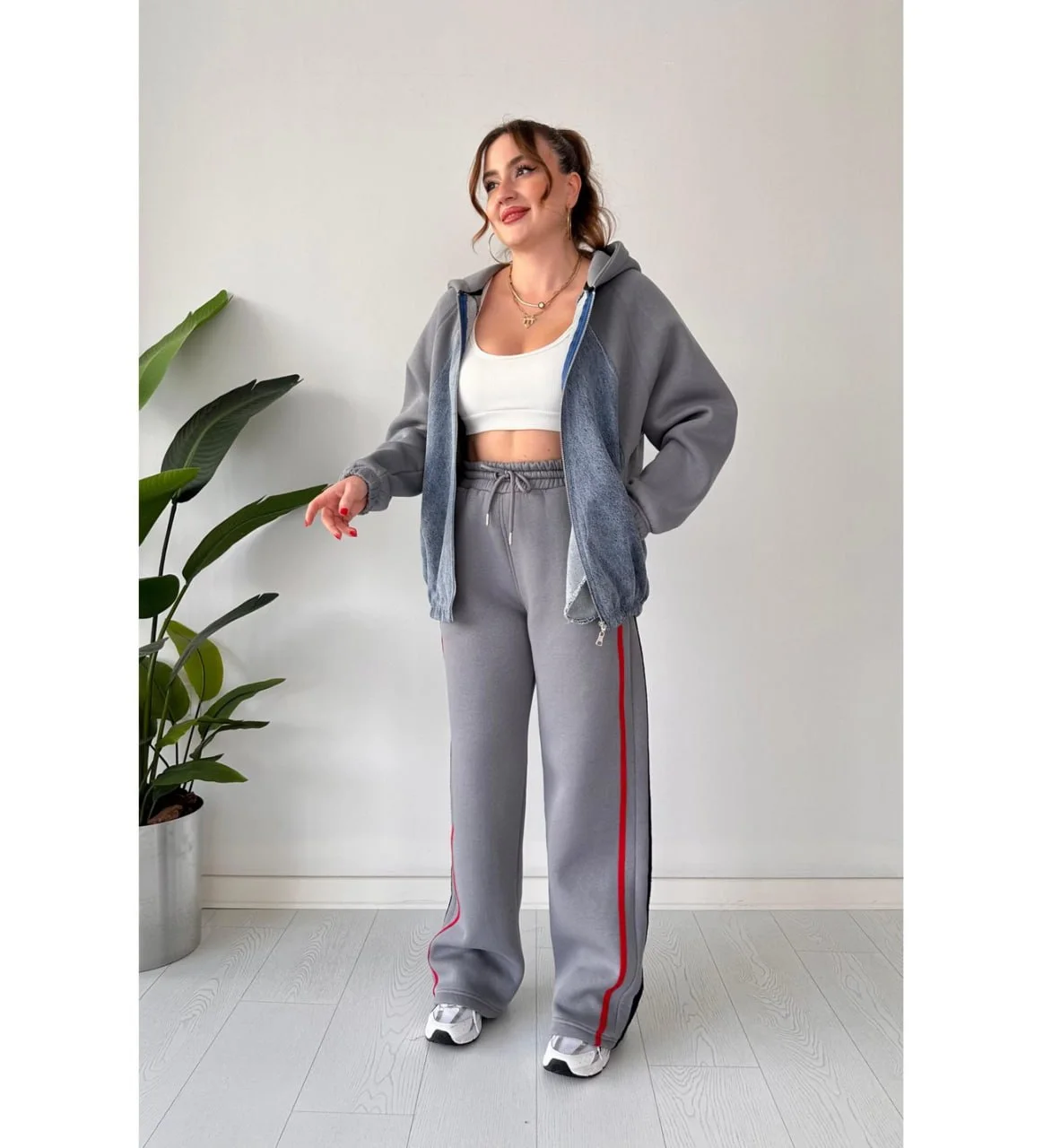 Ensemble moh gris fonce