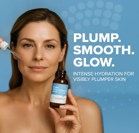 سيروم حمض الهيالورونيك النقي من كوزميديكا – ترطيب عميق لبشرة ممتلئة وناعمة