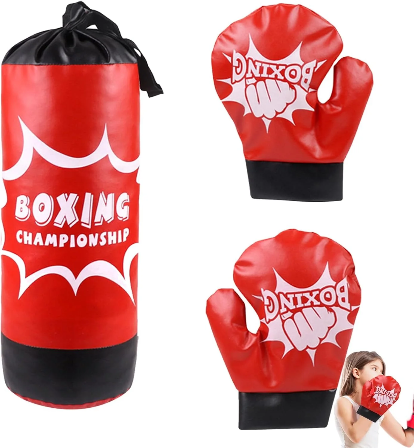 كيس ملاكمة للأطفال مع قفازات
