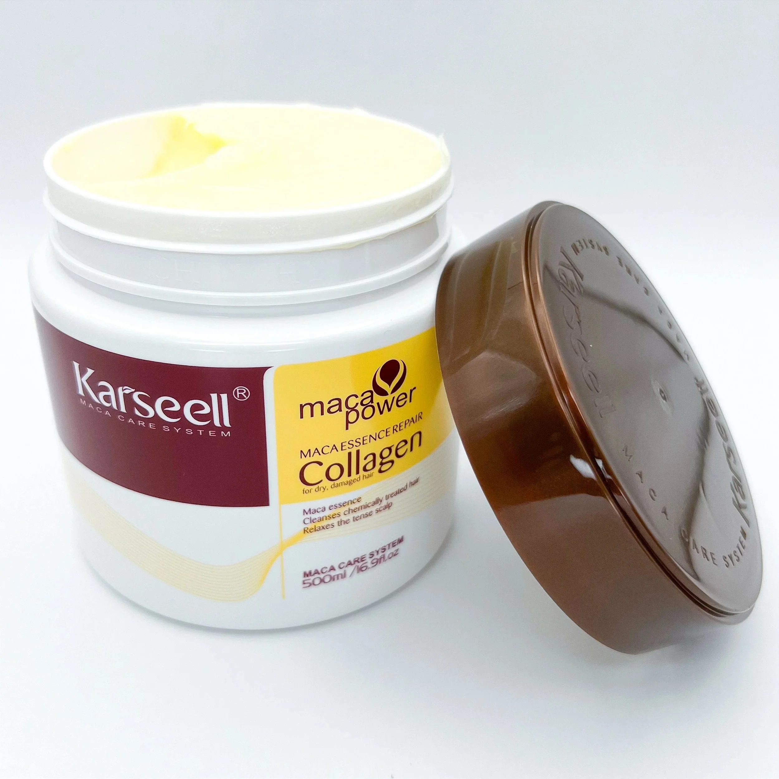 قناع الشعر بالكولاجين لإصلاح الشعر بخلاصة الماكا