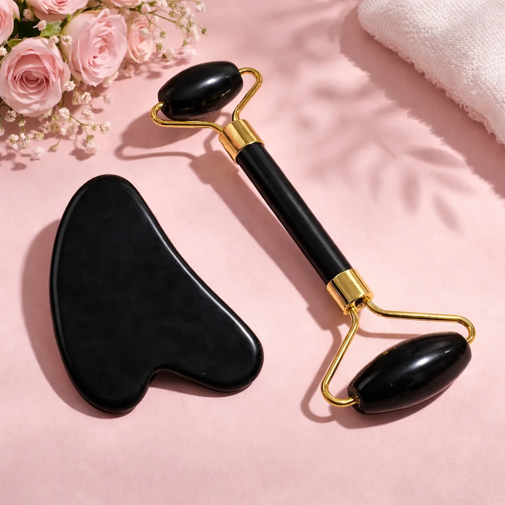 مدلك للوجه مصنوع من الكوارتز الوردي