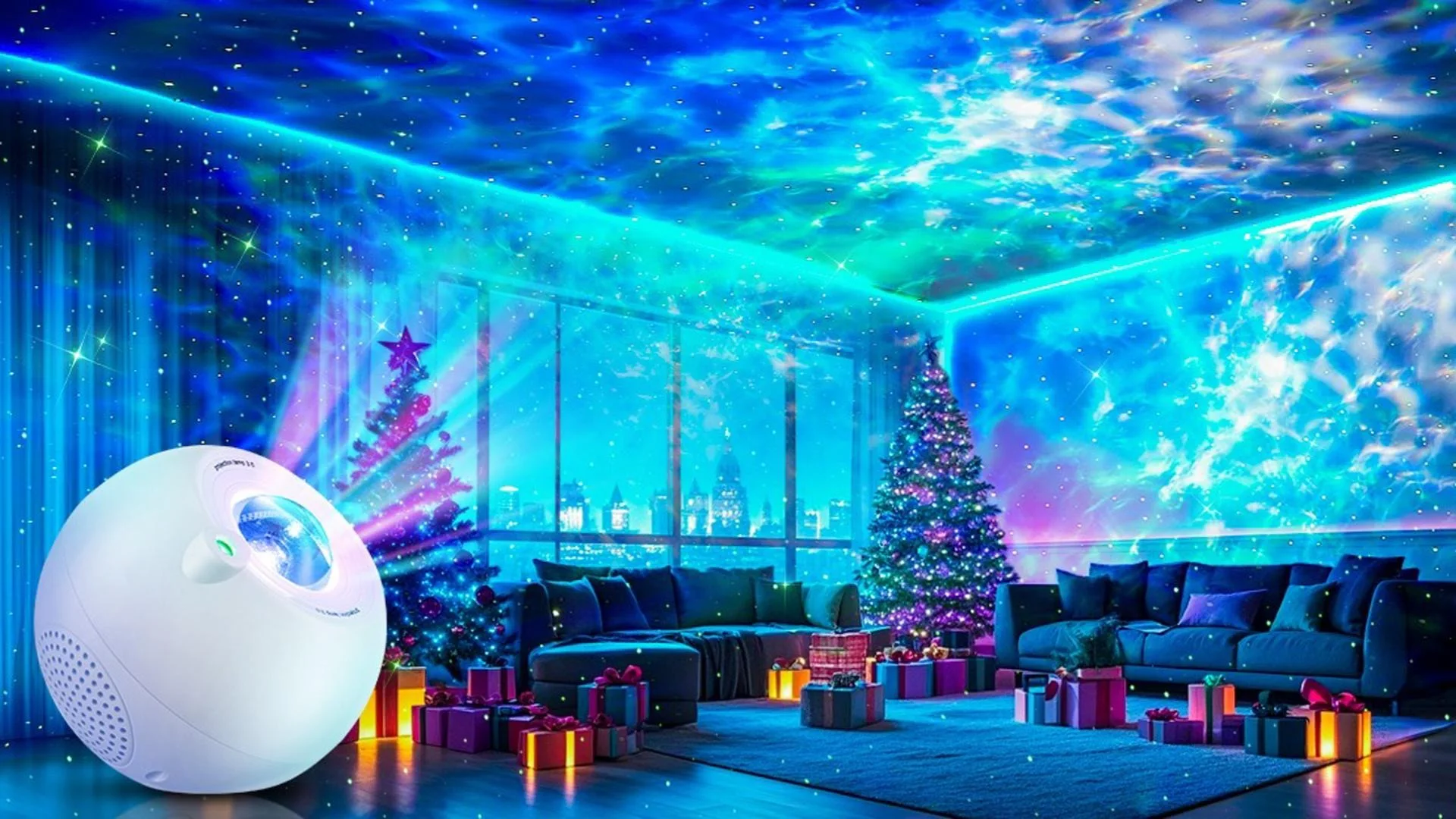 جهاز عرض جالاكسي مزود بسماعة بلوتوث