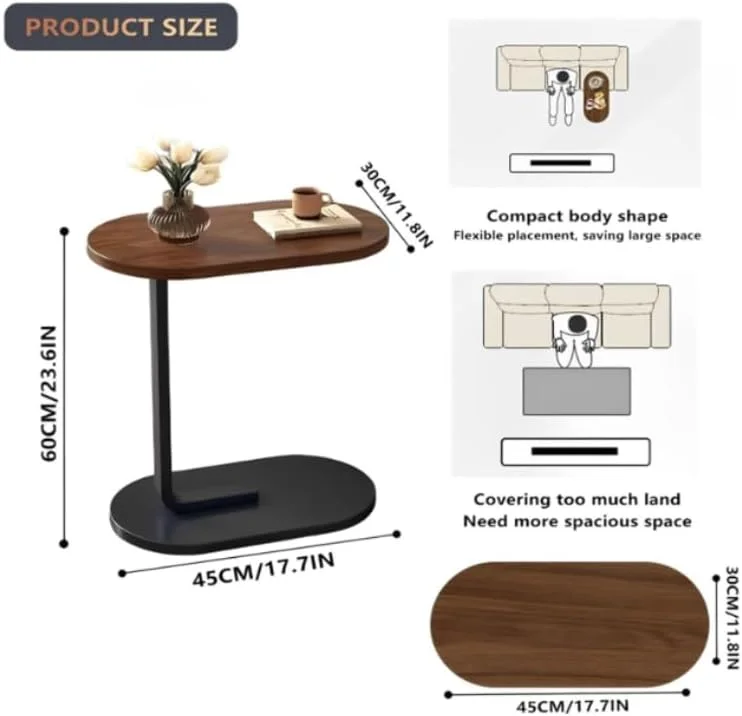 طاولة قهوة بسطح من الخشب والرخام