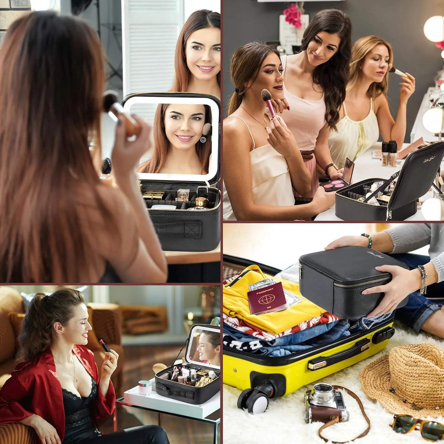 شنطة مكياج للسفر اللون الأسود