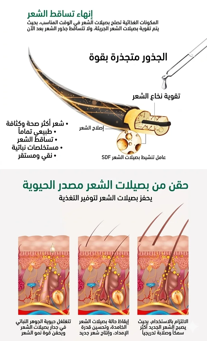 زيت نمو الشعر وتقليل التساقط