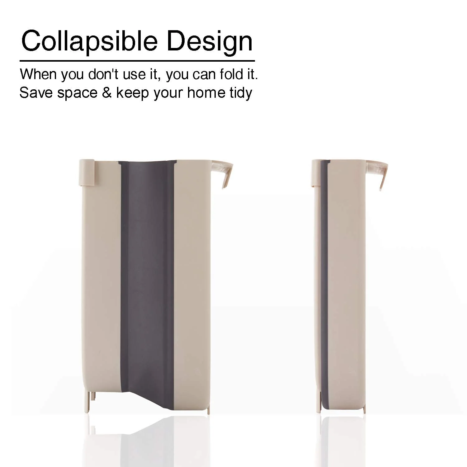 سلة مهملات تُعلق على باب خزانة المطبخ