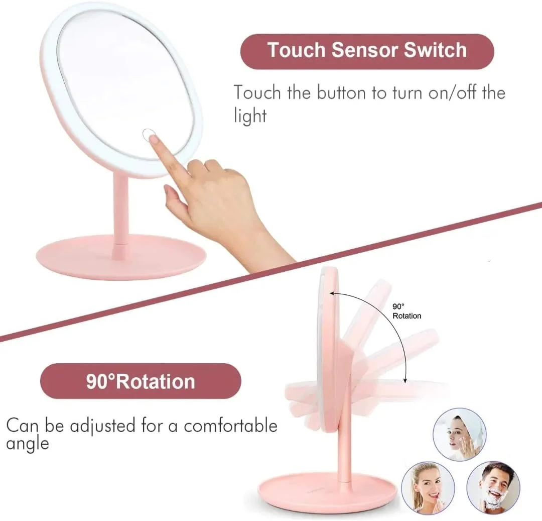مرآة مكياج بإضاءة LED
