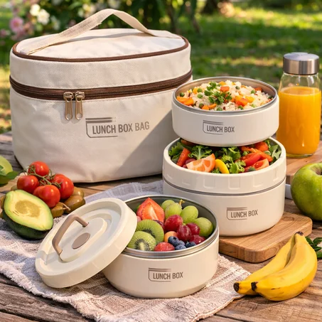 صندوق غداء حراري مع حقيبة محمولة