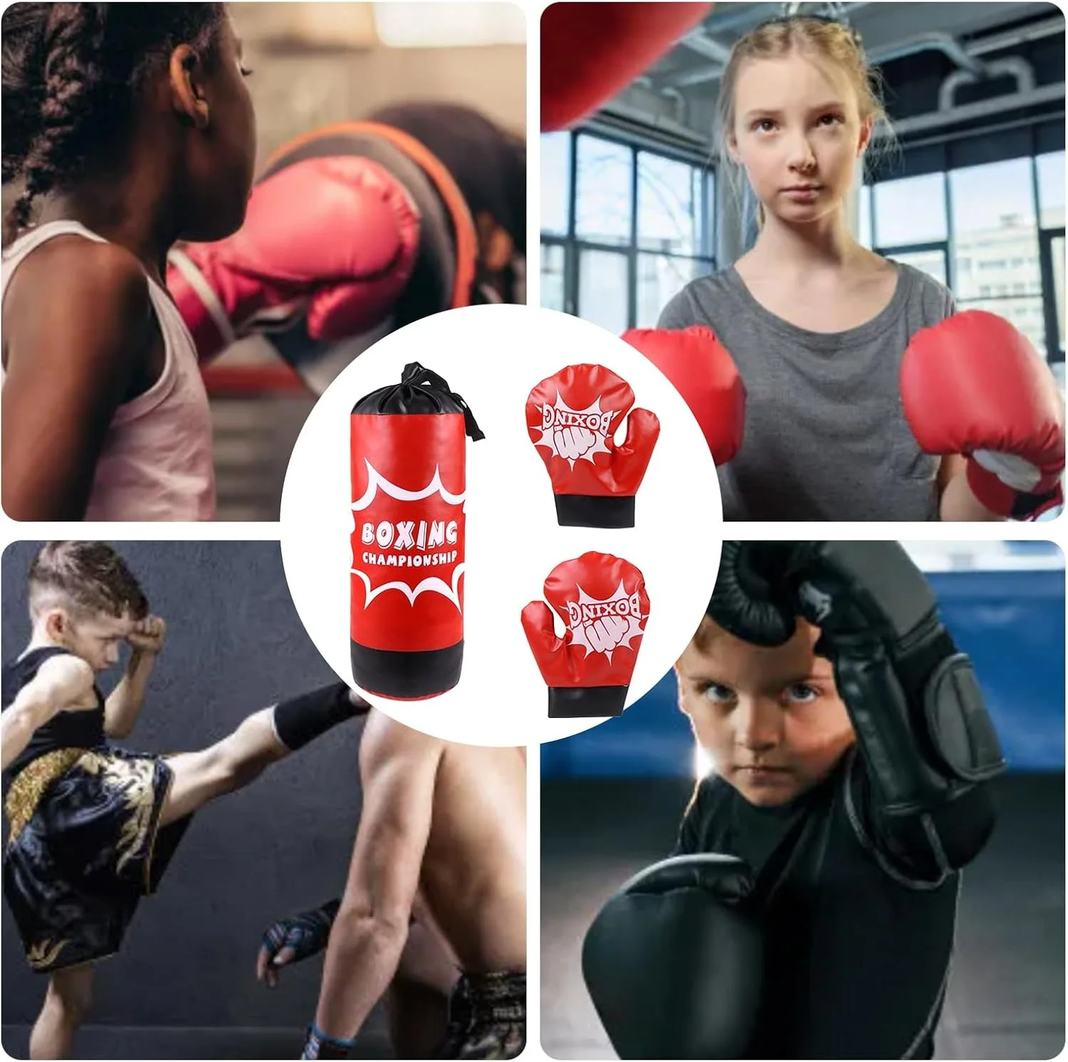 كيس ملاكمة للأطفال مع قفازات