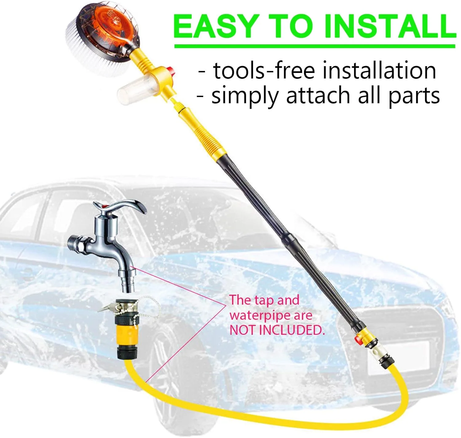 فرشاة غسيل سيارات أوتوماتيكية دوارة 360°