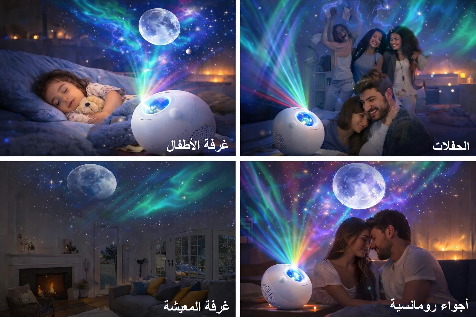 جهاز عرض جالاكسي مزود بسماعة بلوتوث