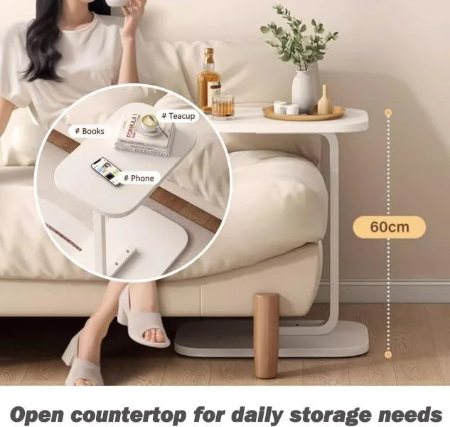 طاولة قهوة بسطح من الخشب والرخام