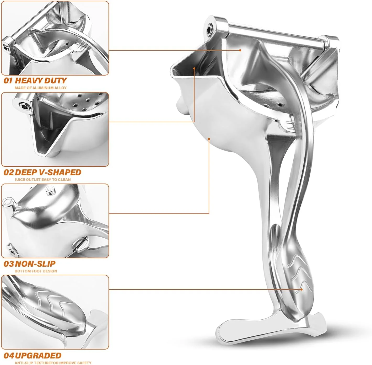 عصارة ليمون يدوية من سبائك الألومنيوم