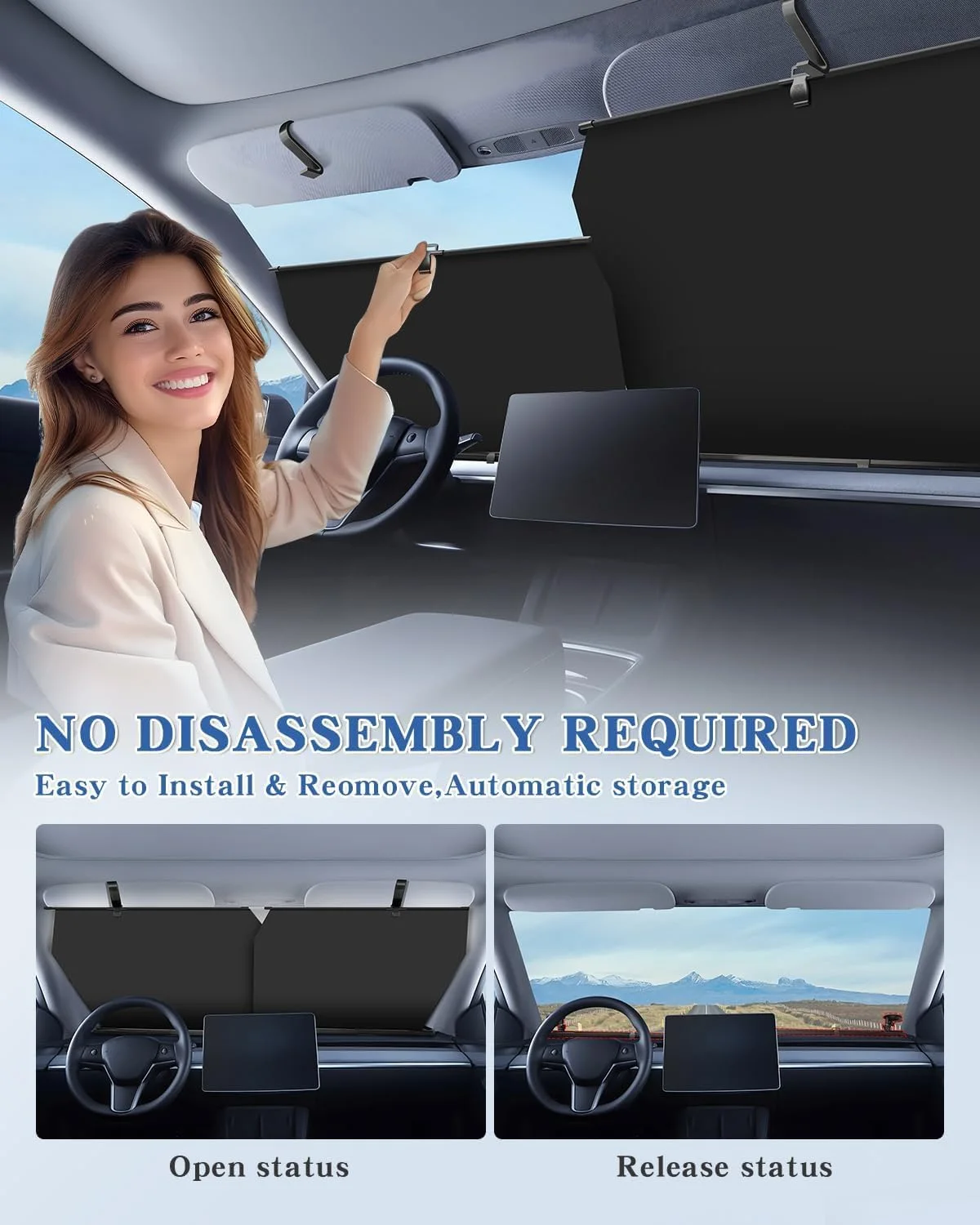 مظلة شمسية قابلة للسحب للزجاج الأمامي