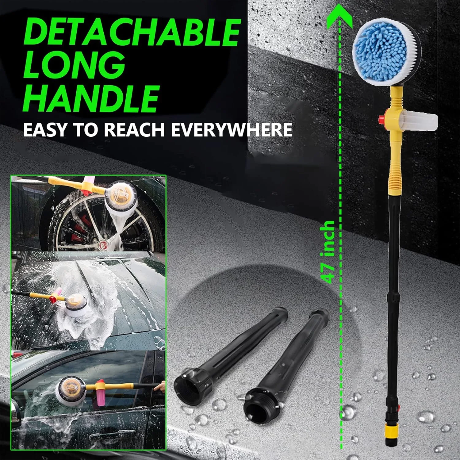 فرشاة غسيل سيارات أوتوماتيكية دوارة 360°