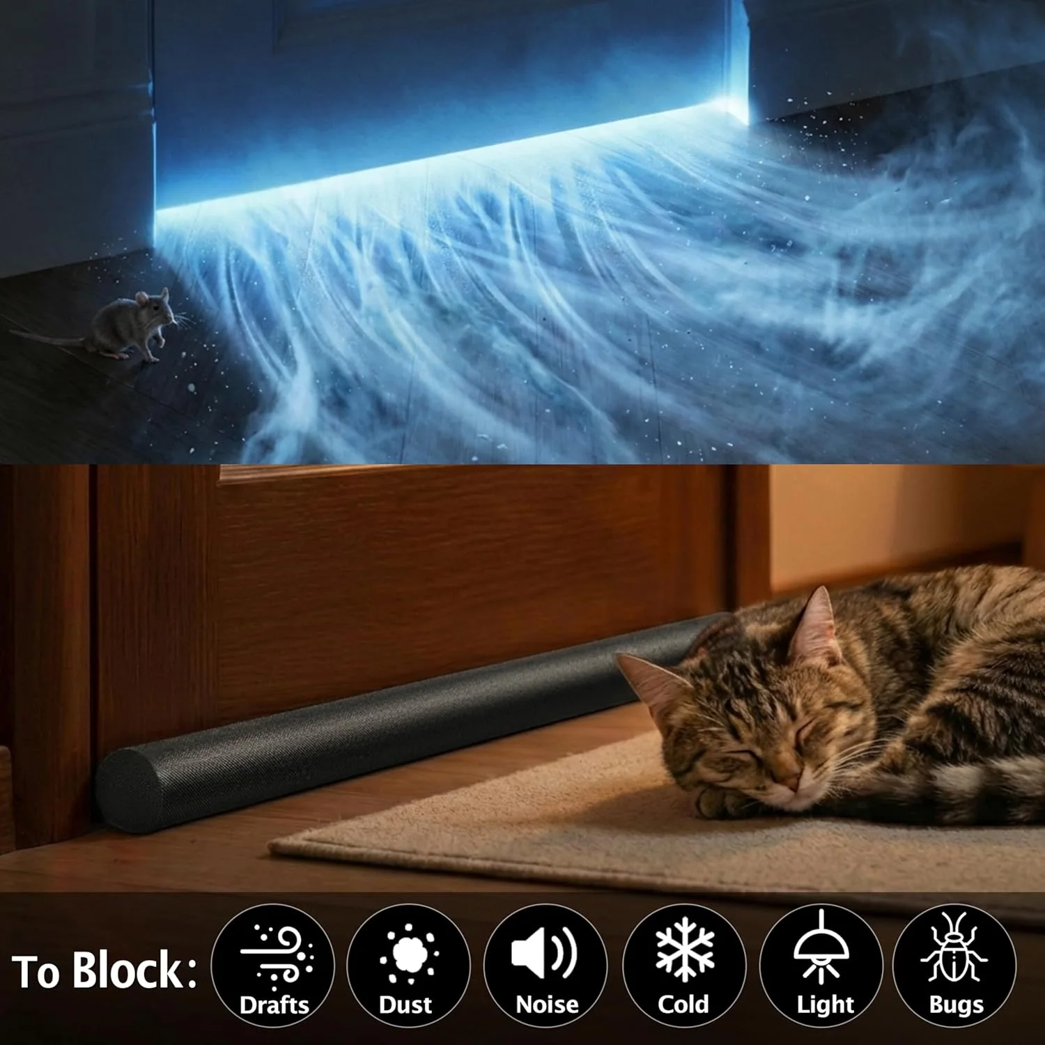 مانع تسرب الهواء والغبار أسفل الباب