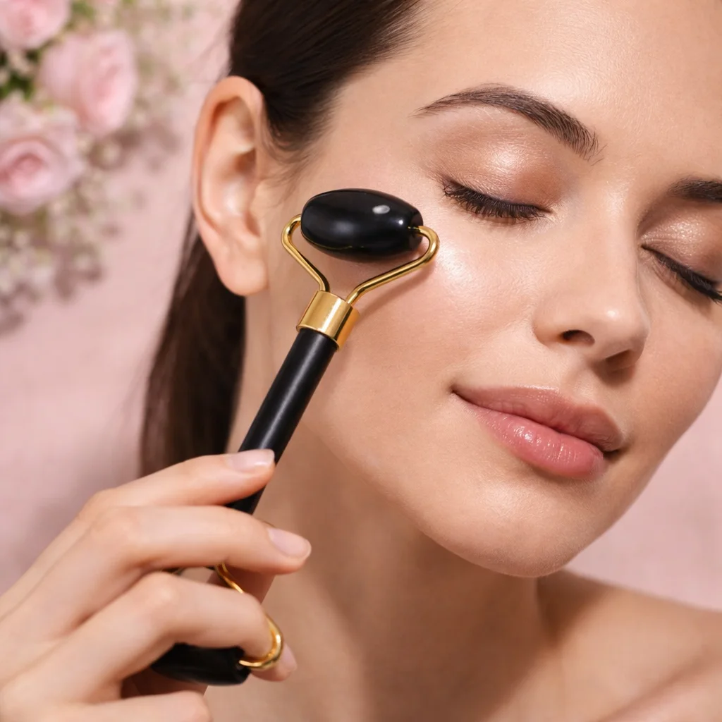 مدلك للوجه مصنوع من الكوارتز الوردي