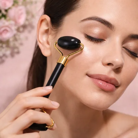 مدلك للوجه مصنوع من الكوارتز الوردي