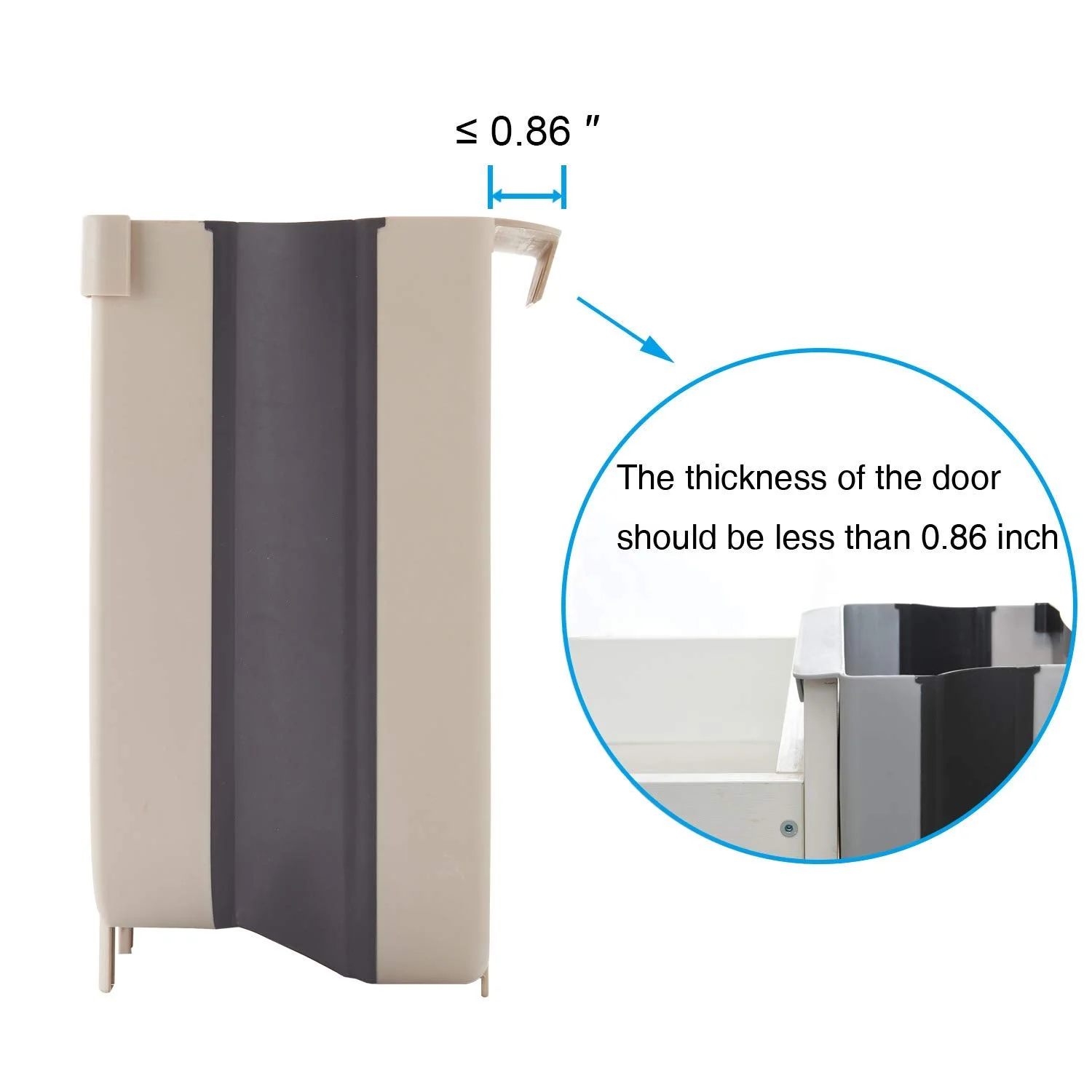 سلة مهملات تُعلق على باب خزانة المطبخ