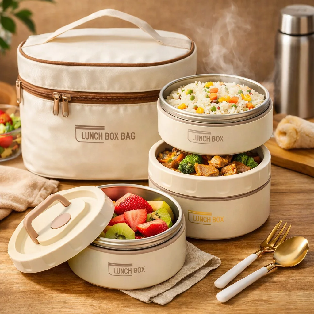 صندوق غداء حراري مع حقيبة محمولة
