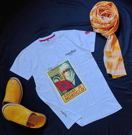 قميص تمغربيت أبيض - الرجل الصحراوي