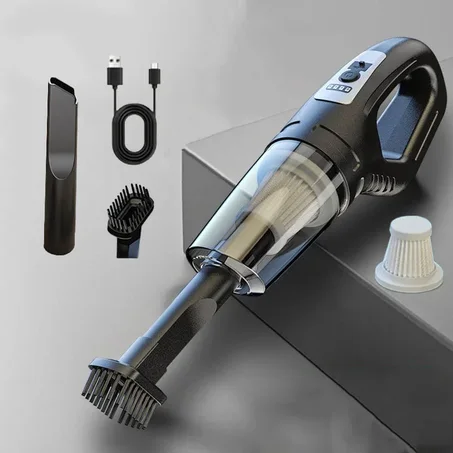 مكنسة كهربائية محمولة للسيارة بقدرة 120 وات، مكنسة كهربائية محمولة بشحن USB، شفط قوي للسيارات/المنزل/المكتب/شعر الحيوانات الأليفة