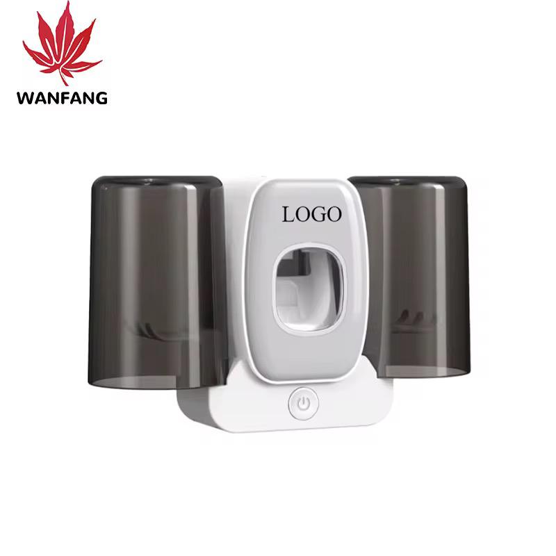 Distributeur de dentifrice mural avec gobelet magnétique transparent