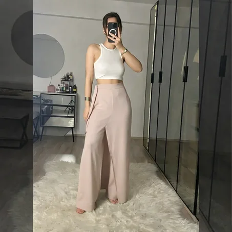 Pantalon beige Frenchy Imma’s – Un pantalon confortable pour femme.