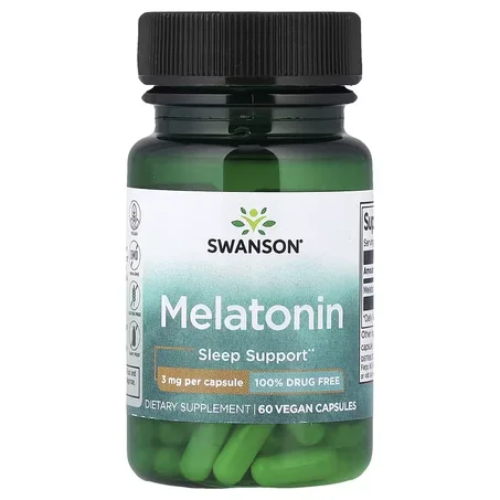 Swanson Vitamins, Mélatonine, 3 mg, 60 capsules