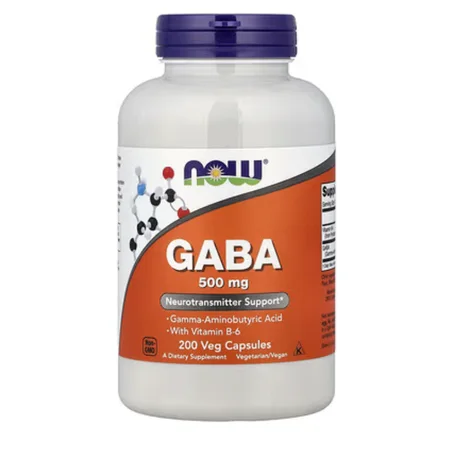 NOW Foods, GABA et vitamine B6, 200 capsules végétales