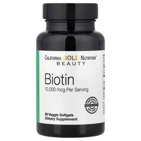 California Gold Nutrition, Biotine, 10 000 µg, 90 capsules végétales à enveloppe molle