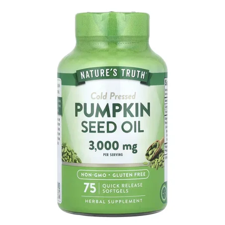 Nature's Truth, Huile de graine de courge, Pressée à froid, 75 capsules à enveloppe molle à libération rapide (1000 mg pièce)