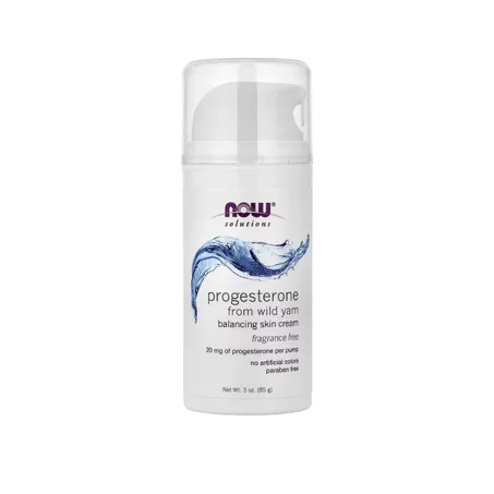 NOW Foods, Solutions, Progestérone issue d'igname sauvage, Crème équilibrante pour la peau, Sans parfum, 85 g