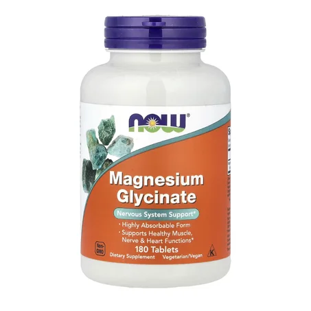 NOW Foods, Glycinate de magnésium, 180 comprimés (100 mg pièce)