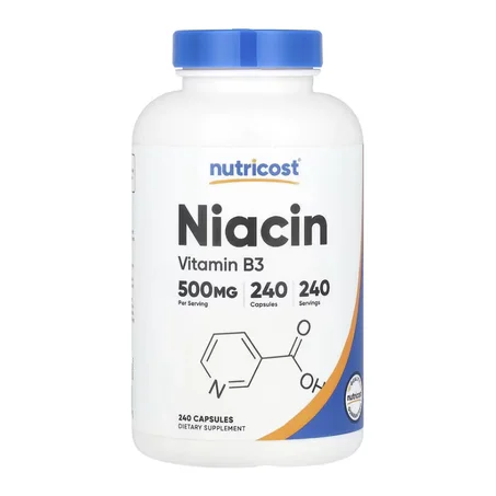 Nutricost, Niacine, 500 mg, 240 capsules