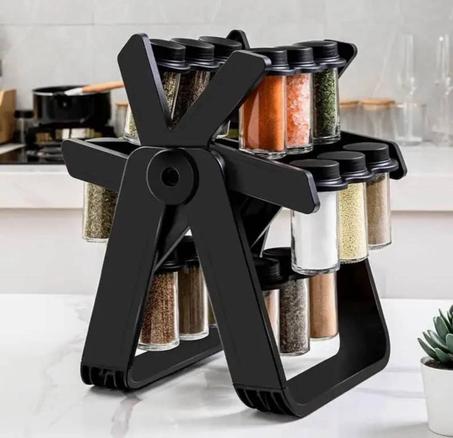 حوّل مطبخك إلى مساحة أنيقة ومنظمة مع رف التوابل الدوّار العصري