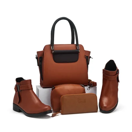 باك شتوي راقي: صاك + بوت + صاك صغير + محفظة / بزطام