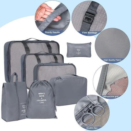 مجموعة حقائب تنظيمية للسفر والتخزين - مثالية لكل احتياجاتك! 7 أكياس