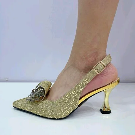 Unique Golden Half Cover Shoe Sandals