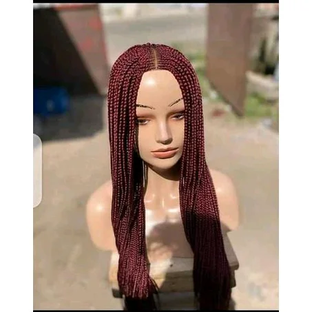 Center Braided Ghana Weaving Wig With Closure