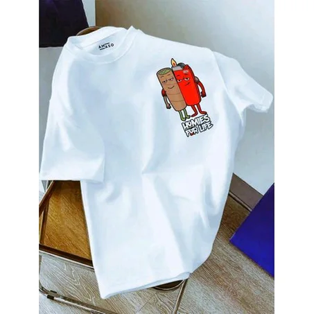 White Quality Tshirt- Hommies- Cotton