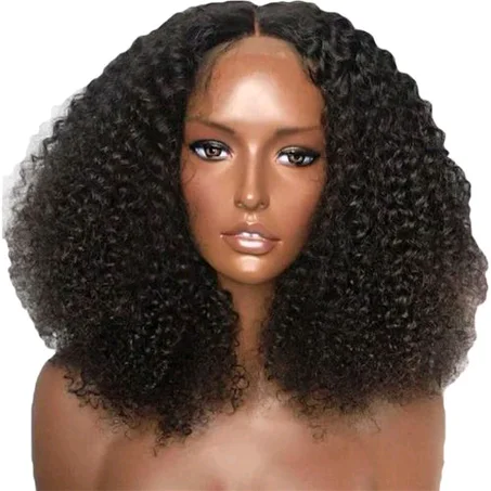 Soft Bouncy Curly Hair Wig With Closure Natural Color