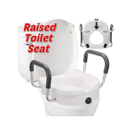 Raised Toilet Seat Portable, Elevated Riser With Handle