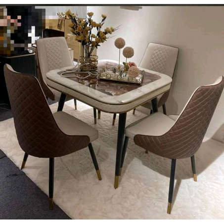 Luxury Dinning Round Mable Table + 4 Sitting Chairs