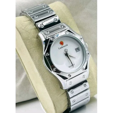 Lookworld Classic Stoned Waterproof Stainless Watch - Silver