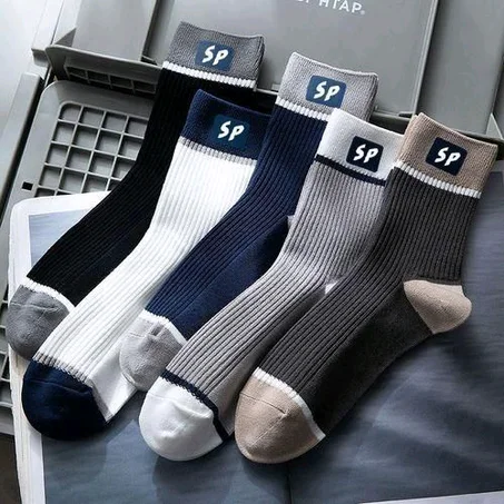Berrykey 5 Pairs Of Men's Spring Autumn Casual Unisex Premium Socks