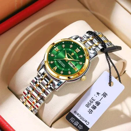 POEDAGAR Original Quality & Very Beautiful Ladies Silver/Gold Chain Wristwatch For Boss Chic