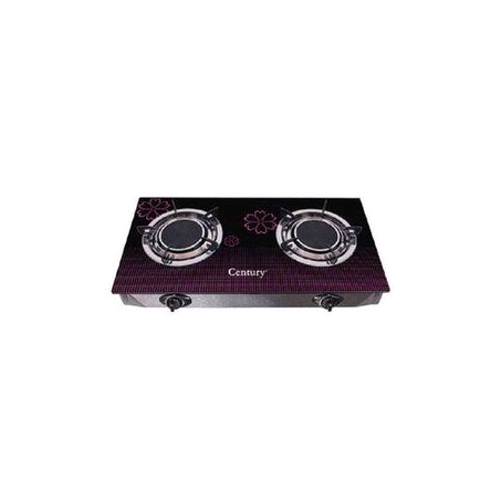 Century Glass Thick Table Top Double Burner WITH Auto Ignition