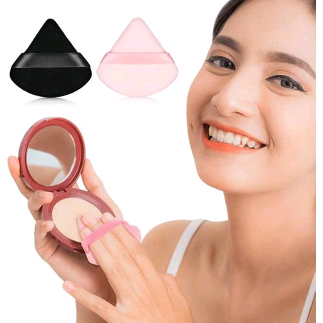 2 in 1 Makeup Triangle Powder Puff Contouring Makeup Sponge Black&Pink
